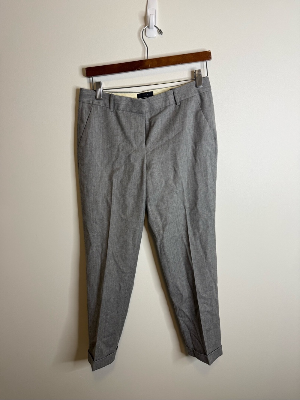 J. Crew Wool Cafe Capri gray pants trousers size 2